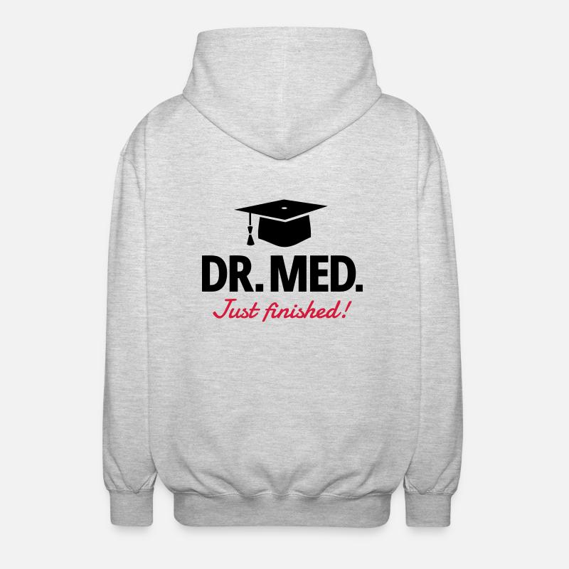 Dr. med. - Doktorhut - Unisex Kapuzenjacke - Hellgrau meliert
