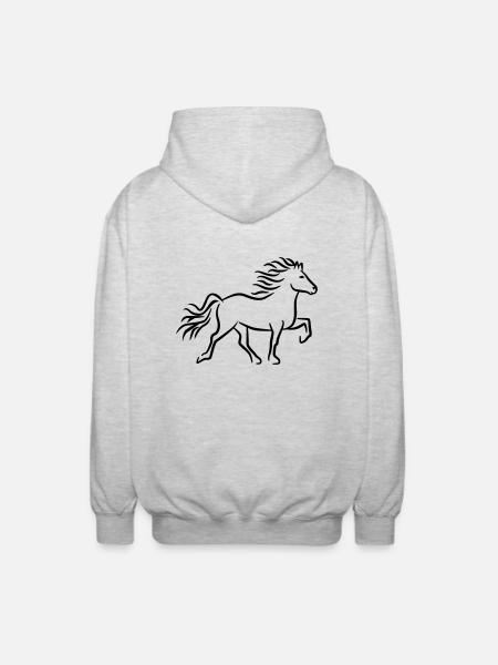 Cheval - Veste à capuche unisexe - gris clair chiné