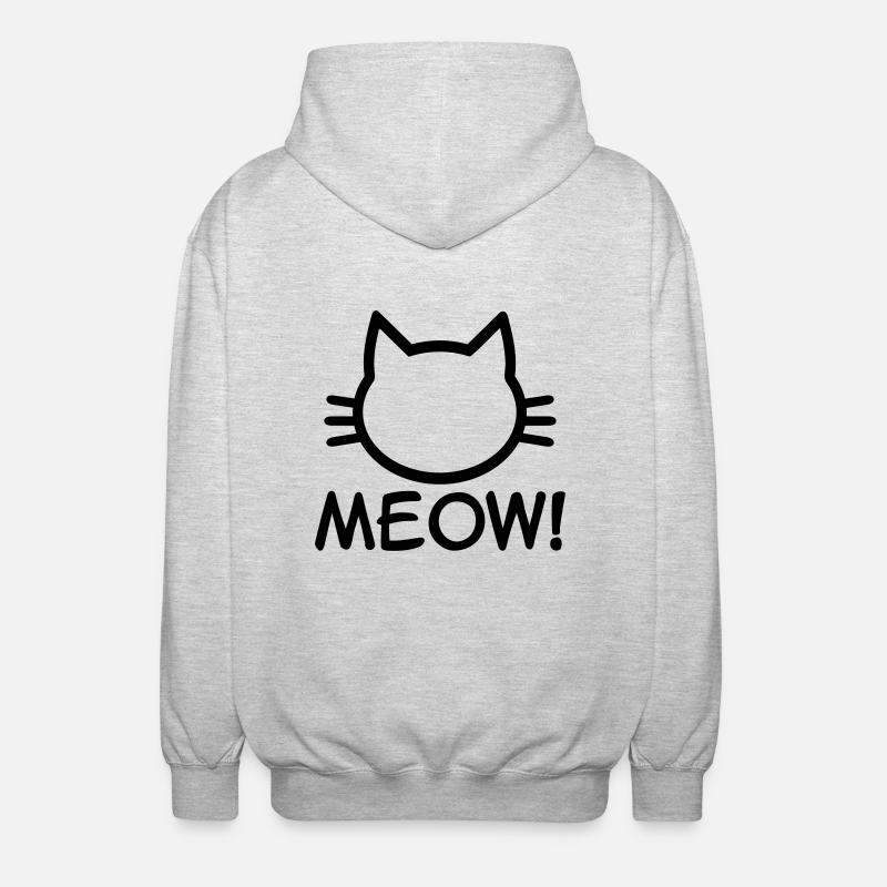 Meow Chat - Veste à capuche unisexe - gris clair chiné