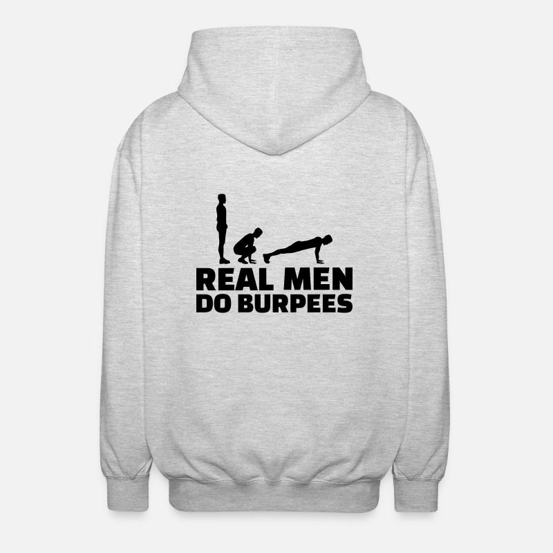 Burpees - Unisex Kapuzenjacke - Hellgrau meliert