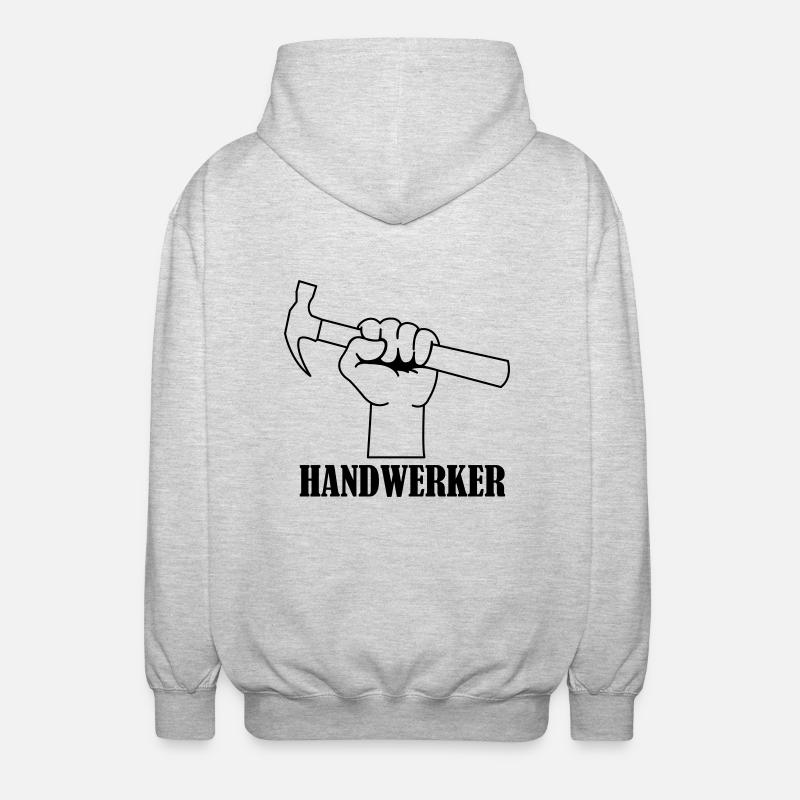 handwerker_01 - Unisex Kapuzenjacke - Hellgrau meliert