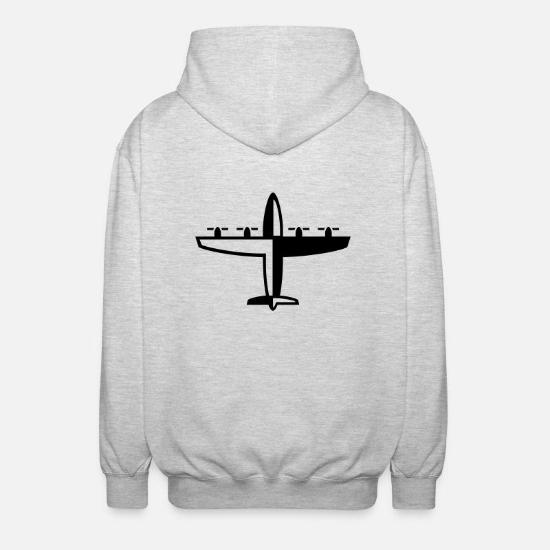 Flugzeug - Unisex Kapuzenjacke - Hellgrau meliert