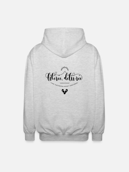 Libérée, délivrée les vacances sont arrivées - Veste à capuche unisexe - gris clair chiné