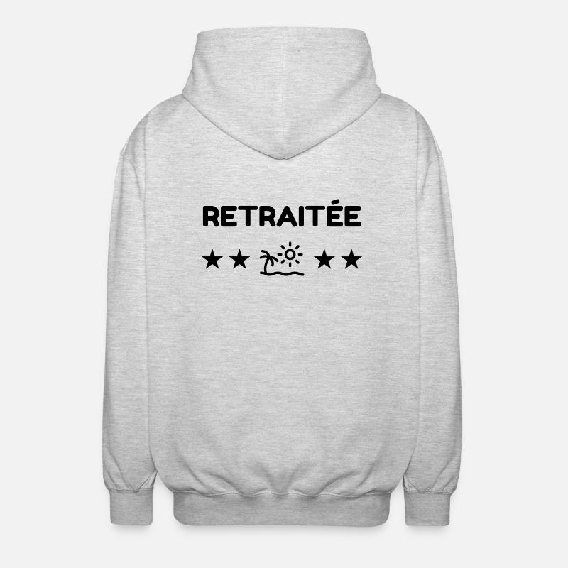 retraite / retraité / retraitée / pension - Veste à capuche unisexe - gris clair chiné