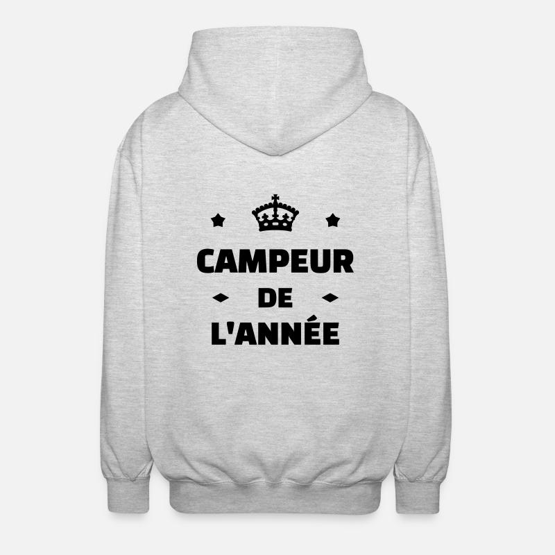 Campingplatz / Camper / Camping / Camp - Unisex Kapuzenjacke - Hellgrau meliert