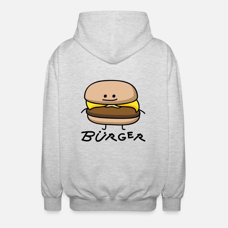 Burger als Bürger - Unisex Kapuzenjacke - Hellgrau meliert