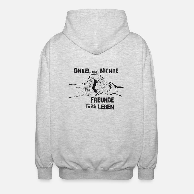 Onkel und Nichte - Unisex Kapuzenjacke - Hellgrau meliert
