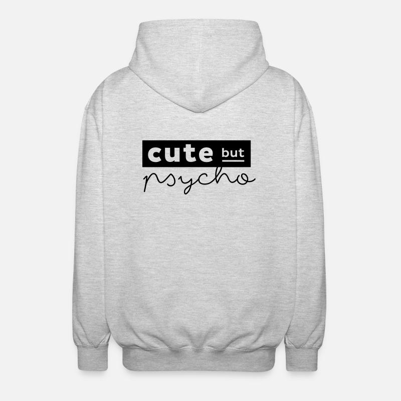 Cute but psycho - Unisex Kapuzenjacke - Hellgrau meliert
