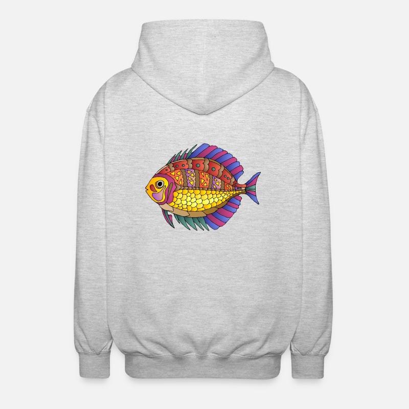Fisch - Unisex Kapuzenjacke - Hellgrau meliert