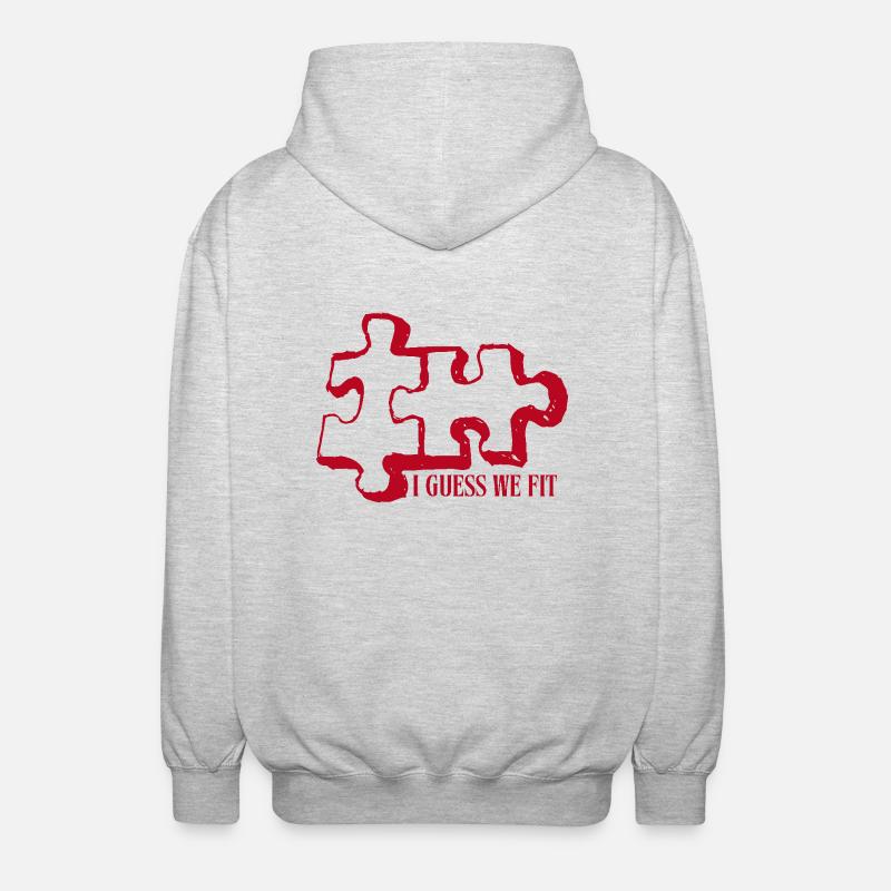 Puzzlestücke - Unisex Kapuzenjacke - Hellgrau meliert