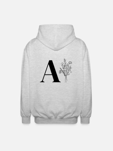 Minimalist Flower Bag - Unisex Hooded Jacket - light heather grey
