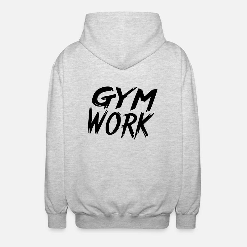 Fitnessstudioarbeit - Unisex Kapuzenjacke - Hellgrau meliert
