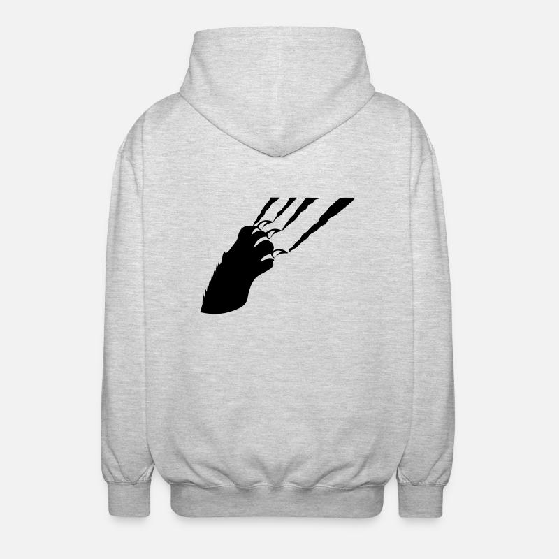 griffe de l'animal - Veste à capuche unisexe - gris clair chiné