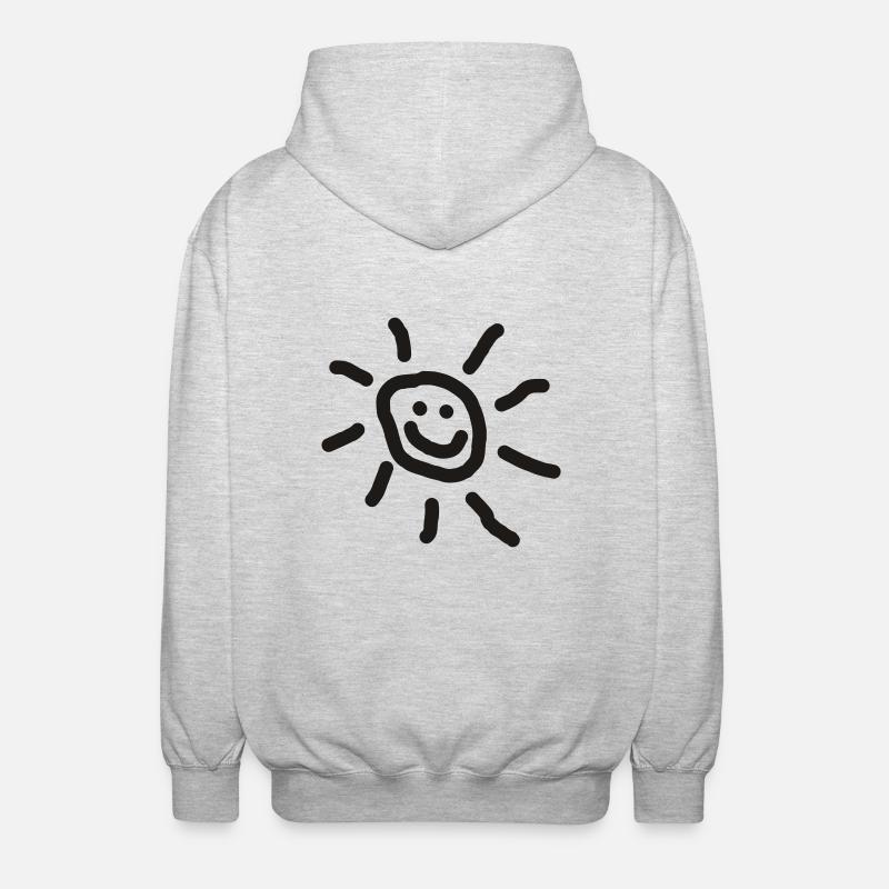 SONNE :-) - Unisex Kapuzenjacke - Hellgrau meliert