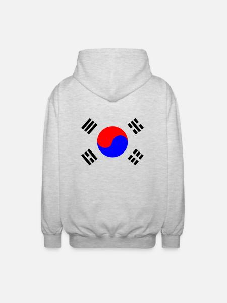 Korean Flag - Unisex Hooded Jacket - light heather grey