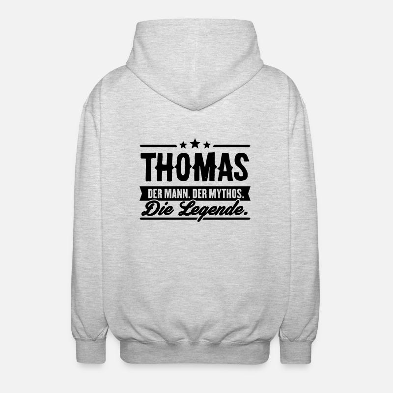 Mann Mythos Legende Thomas - Unisex Kapuzenjacke - Hellgrau meliert