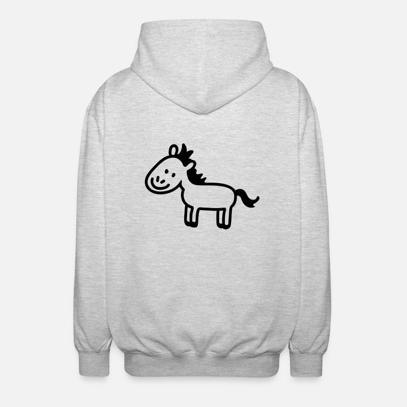 Pony Pferdchen - line - Unisex Kapuzenjacke - Hellgrau meliert
