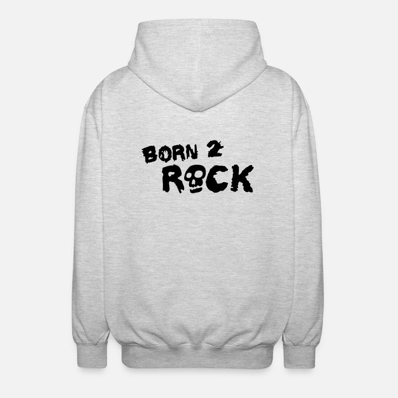 born_2_rock_1c - Veste à capuche unisexe - gris clair chiné