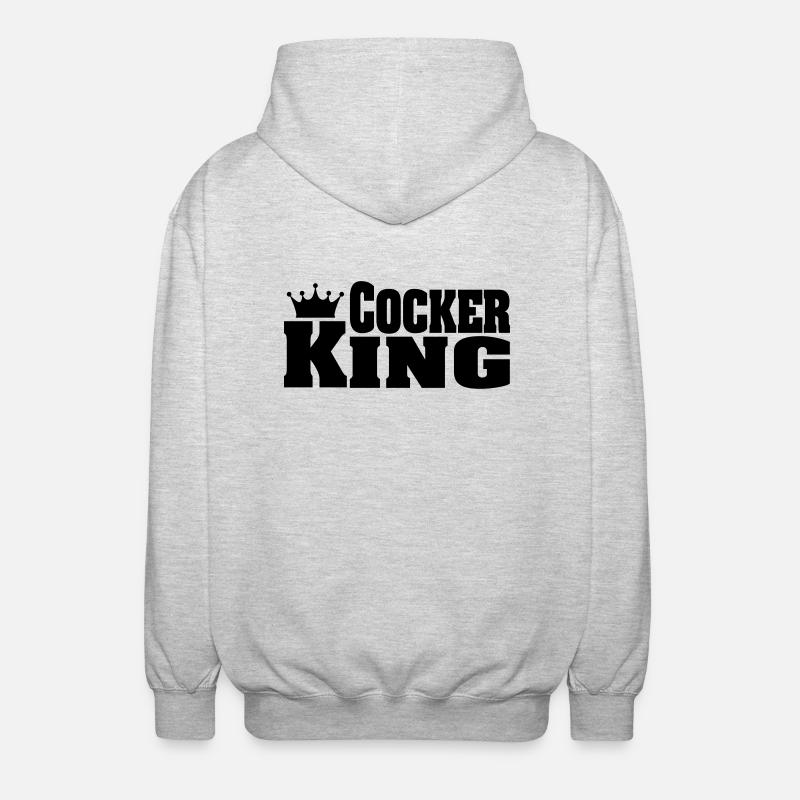 COCKER KING Cocker - Veste à capuche unisexe - gris clair chiné