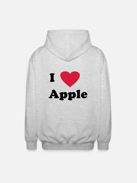 J’adore Apple - Veste à capuche unisexe - gris clair chiné
