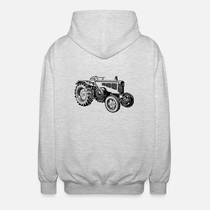 Alter Traktor - Unisex Kapuzenjacke - Hellgrau meliert