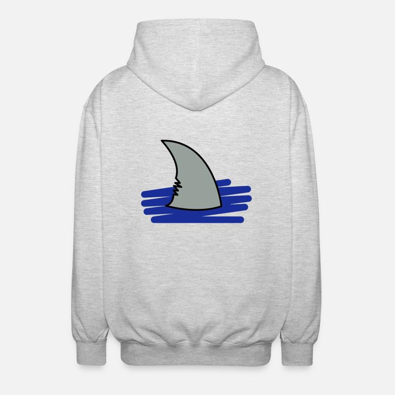 Shark / aileron de requin - Veste à capuche unisexe - gris clair chiné