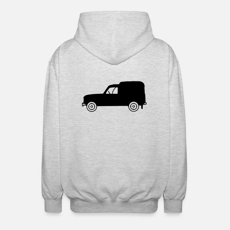 4L_fourgonnette - Unisex Kapuzenjacke - Hellgrau meliert