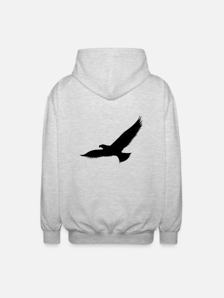 adler1 - Unisex Kapuzenjacke - Hellgrau meliert