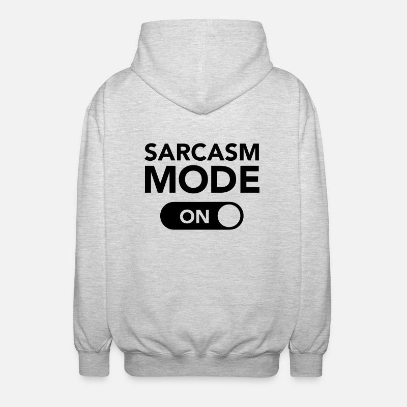 Sarcasm Mode (on) - Unisex Hooded Jacket - light heather grey