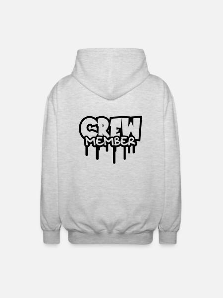 Crew Member Logo-Design - Unisex Kapuzenjacke - Hellgrau meliert