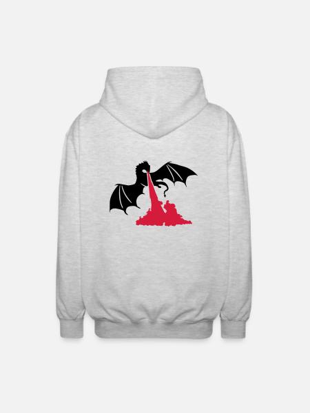 Dragon - Unisex Hooded Jacket - light heather grey