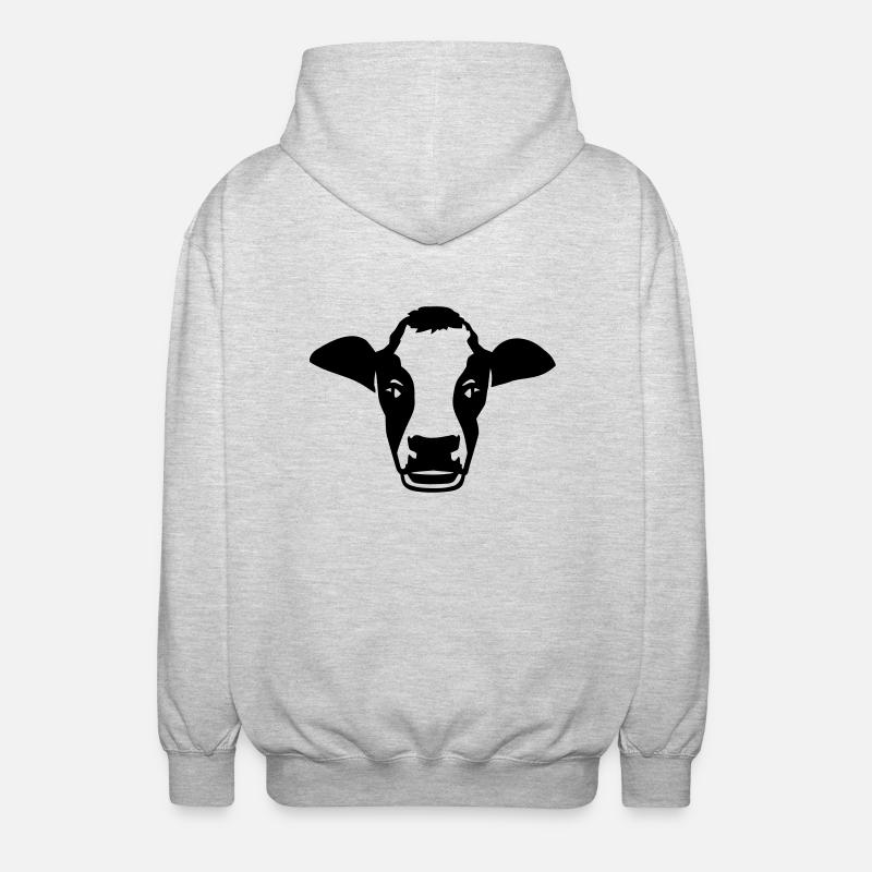 Kuh - Unisex Kapuzenjacke - Hellgrau meliert