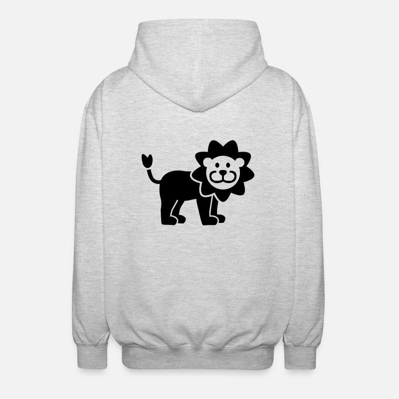 Lion - Veste à capuche unisexe - gris clair chiné