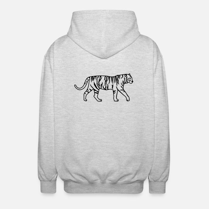 Tigre - Veste à capuche unisexe - gris clair chiné