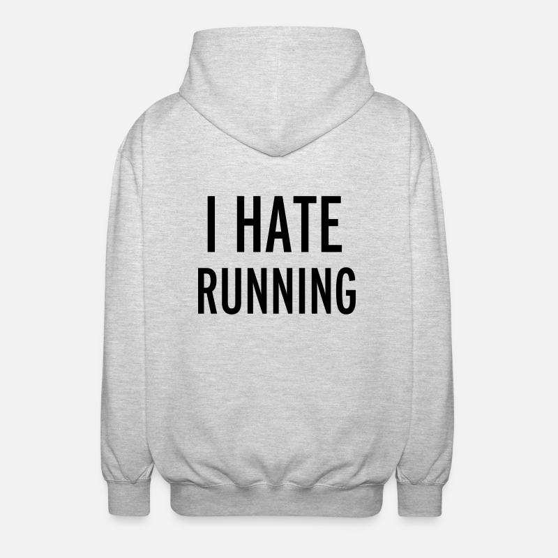Hate Running - Unisex Kapuzenjacke - Hellgrau meliert