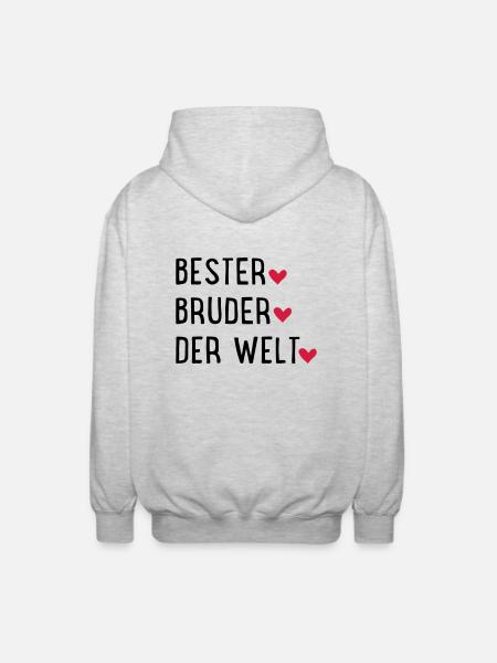 Bester Bruder der Welt - Unisex Kapuzenjacke - Hellgrau meliert