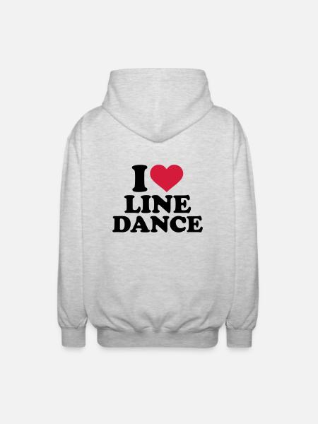 I love Line dance - Unisex Hooded Jacket - light heather grey