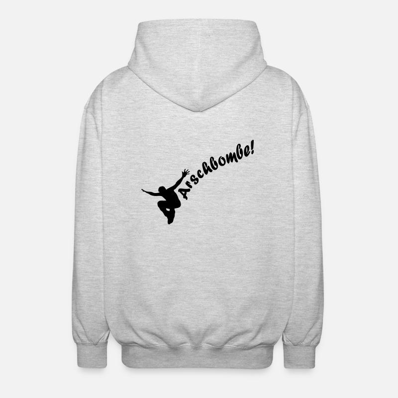 Arschbombe! - Unisex Kapuzenjacke - Hellgrau meliert