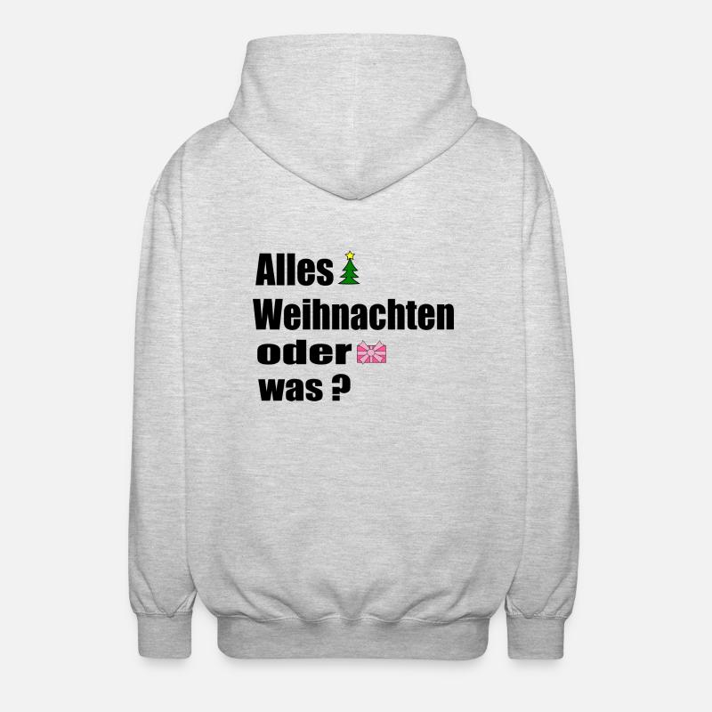 Alles Weihnachten oder was - Unisex Kapuzenjacke - Hellgrau meliert
