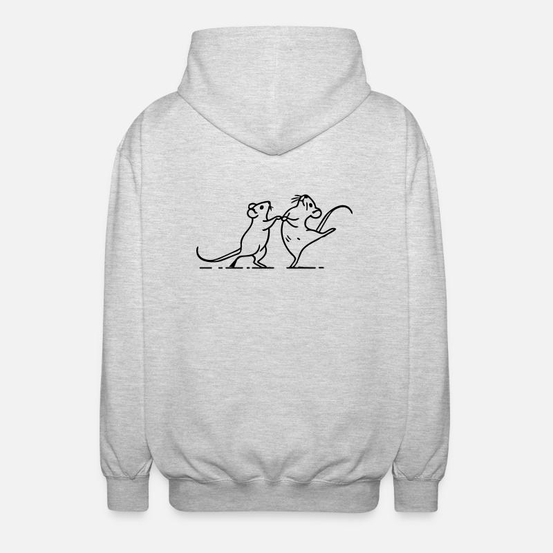 souris blanches dansantes - Veste à capuche unisexe - gris clair chiné