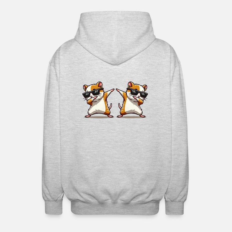 Hamster Dabbing 2 - Unisex Hooded Jacket - light heather grey