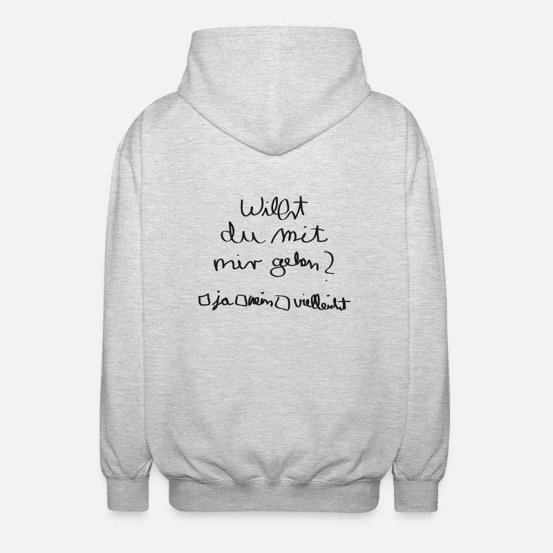 Veux-tu venir avec moi? - Veste à capuche unisexe - gris clair chiné