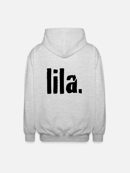 lila - Unisex Kapuzenjacke - Hellgrau meliert