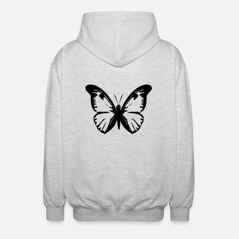 Schmetterling - Unisex Kapuzenjacke - Hellgrau meliert