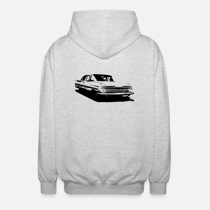 me_oldtimerbuick - Unisex Kapuzenjacke - Hellgrau meliert