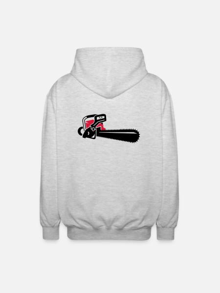 A chainsaw - Unisex Hooded Jacket - light heather grey