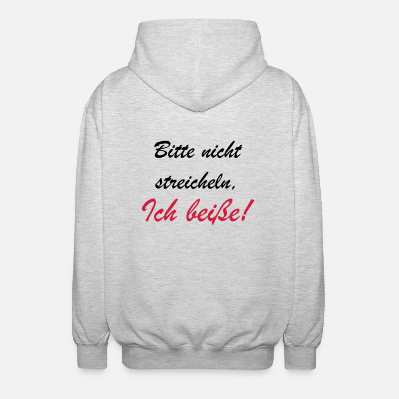 Bitte nicht streicheln - Unisex Kapuzenjacke - Hellgrau meliert