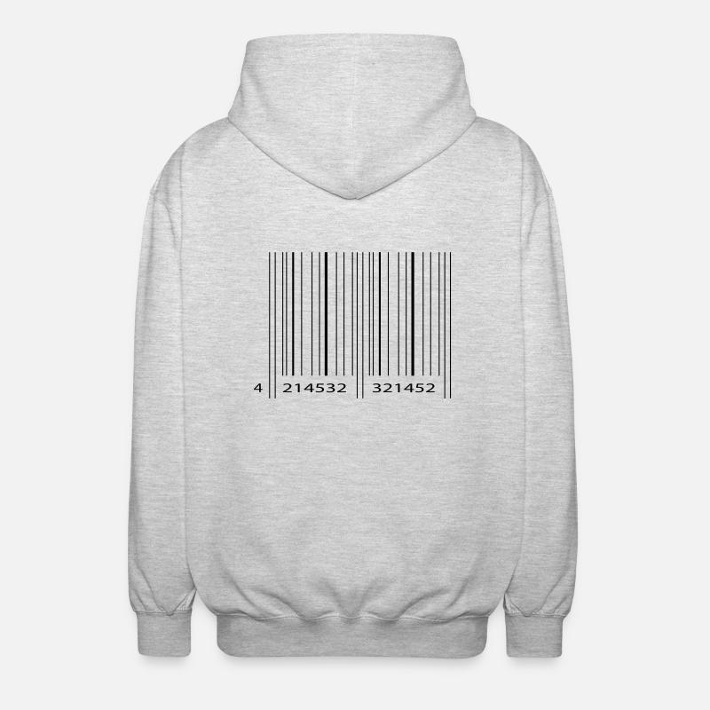 strichcode2 - Unisex Kapuzenjacke - Hellgrau meliert