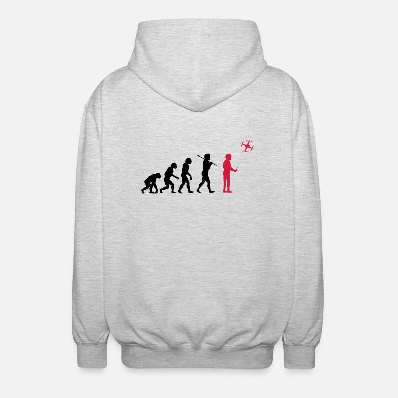 The drone evolution - Unisex Kapuzenjacke - Hellgrau meliert