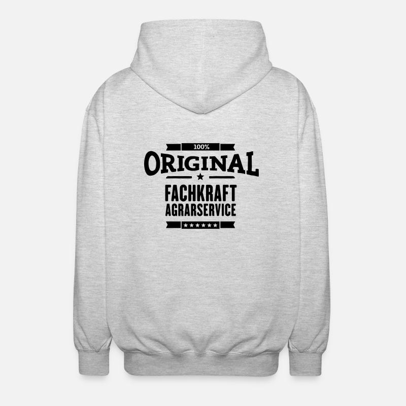 Fachkraft Agrarservice - Unisex Kapuzenjacke - Hellgrau meliert